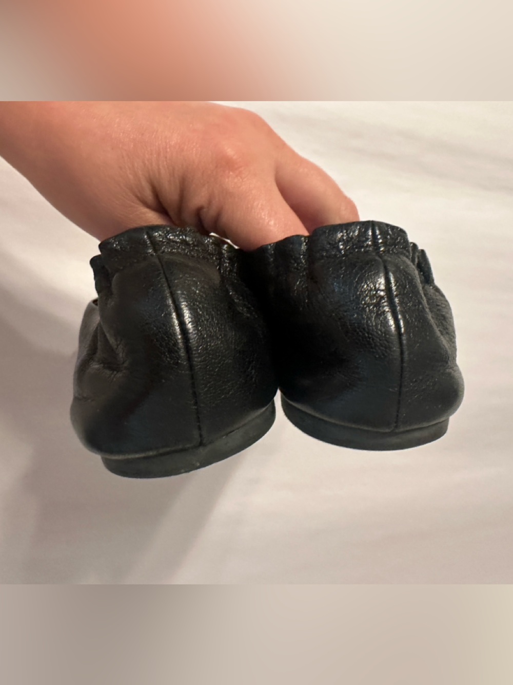 Tory Burch Claire Black Leather Women’s Ballet Flats with Gold Accent - Size 8 - Picture 7 of 11